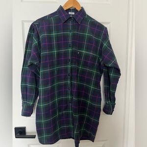 Vintage Men's Long-Sleeve Cotton Plaid Shirt